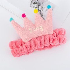 Kraliçe Tacı Queen Crown Peluş Saç Bandı Bandana Pembe