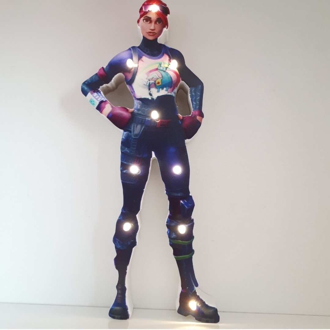 Ahşap Fortnite Brite Bomber Karakteri Led Işıklı