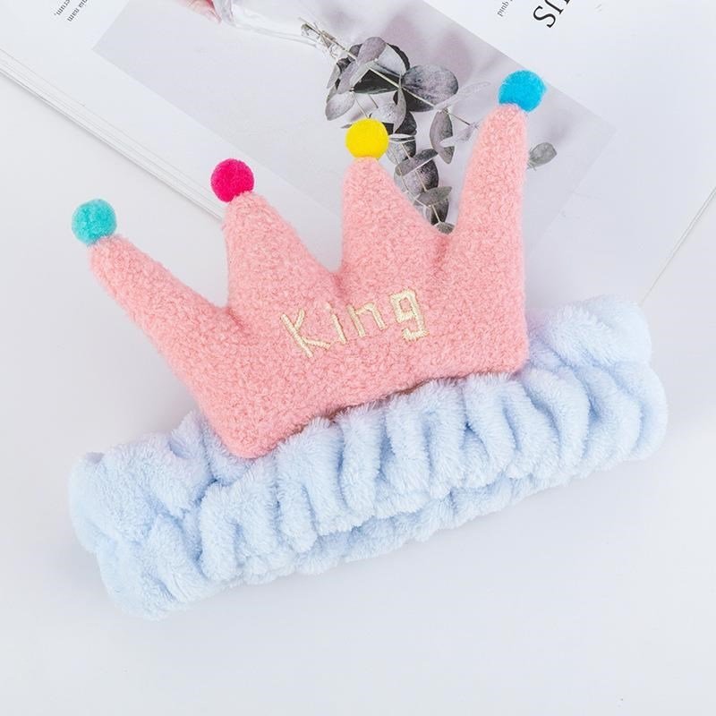 Kraliçe Tacı Queen Crown Peluş Saç Bandı Bandana Mavi