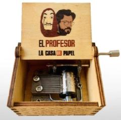La Casa De Papel El Profesör Manuel Çevirmeli Ahşap İşlemeli Müzik Kutusu