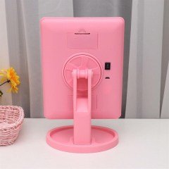 Makyaj Aynası Pembe Dikdörtgen Led Lambalı Makyaj Lambası Dokunmatik USB Kablolu Standlı