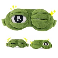 Sevimli Yeşil Kurbağa Göz Bandı Peluş Uyku Bandı