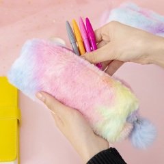 Gökkuşağı Peluş Ponponlu Küçük Kalemlik