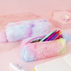 Gökkuşağı Peluş Ponponlu Küçük Kalemlik