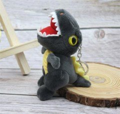 Gri Dinazor Anahtarlık Çanta Süsü Peluş Dinozor Anahtarlık