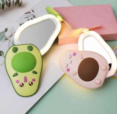 Avokado Mini Fan Işıklı Ayna Pembe