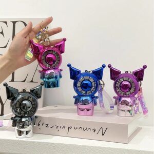 Sanrio Kuromi Şarjlı Fan Taşınabilir El ve Masa Üstü Şarjlı Vantilatör Fan Anahtarlık