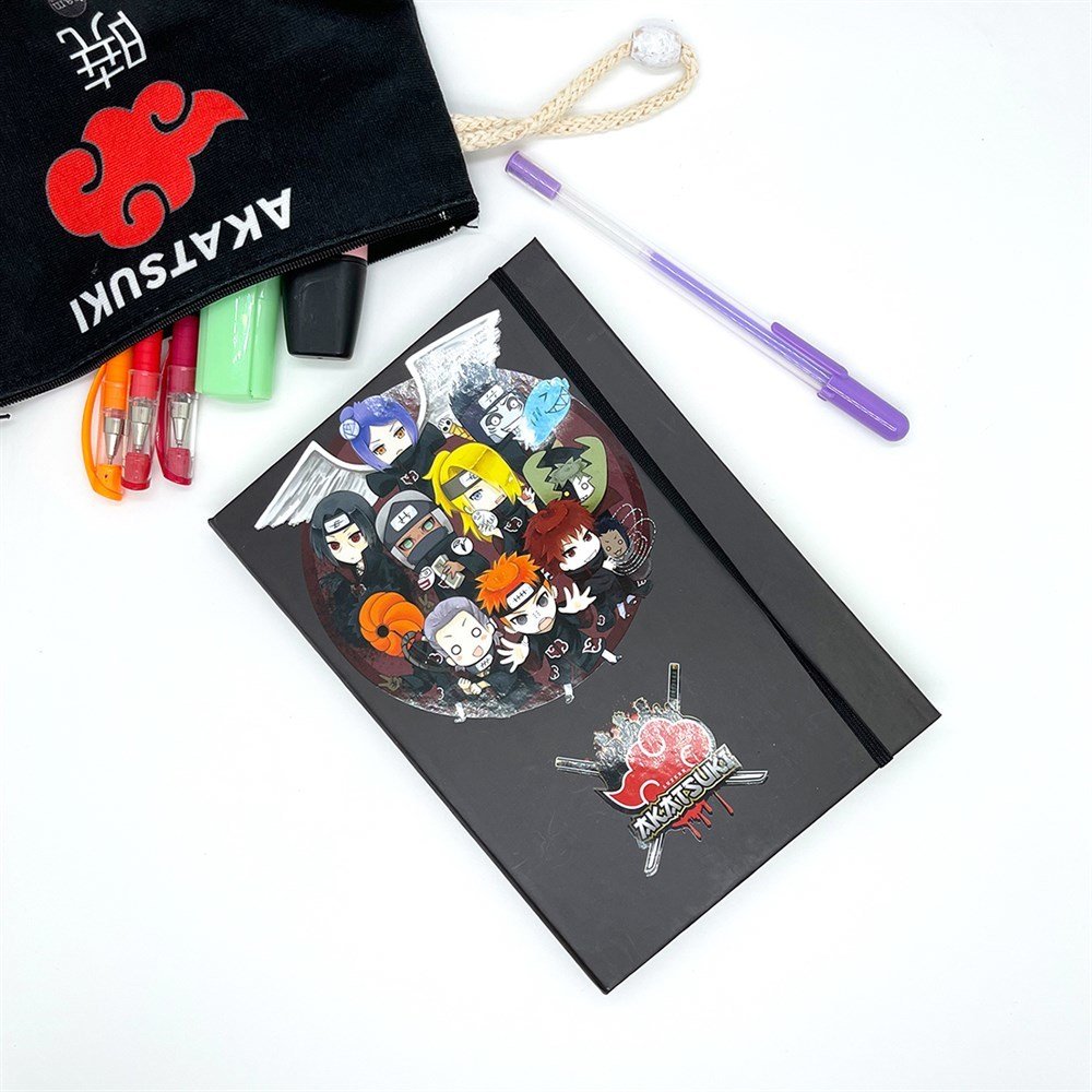 Akatsuki Tasarımlı Lastikli Defter