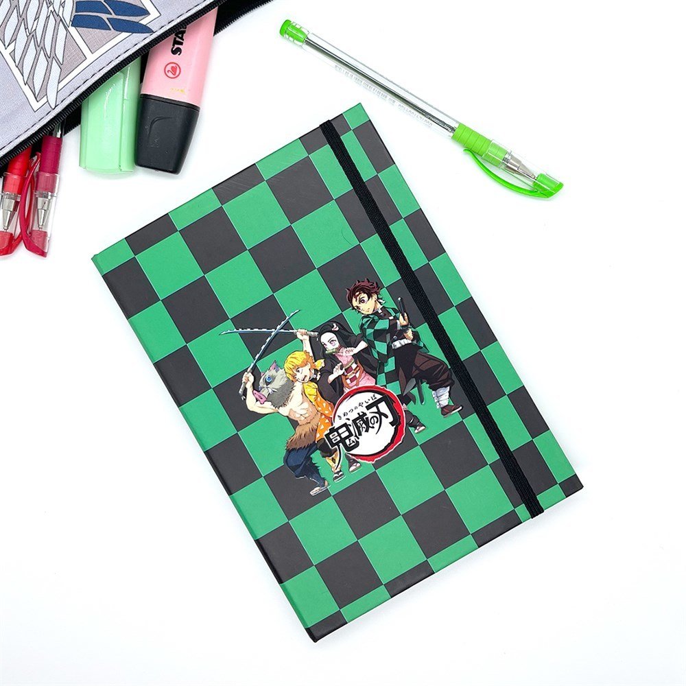 Demon Slayer Tasarımlı Lastikli Defter