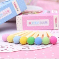 8 Adet Renkli Kibrit Silgi Kutulu