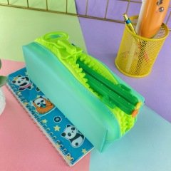 Büyük Fermuarlı Silikon Kalemlik Turkuaz