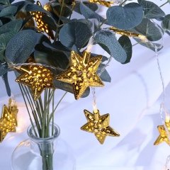 10'lu Metal Yıldız Tasarım Aydınlatma Şerit  Led Lamba 1.5 metre