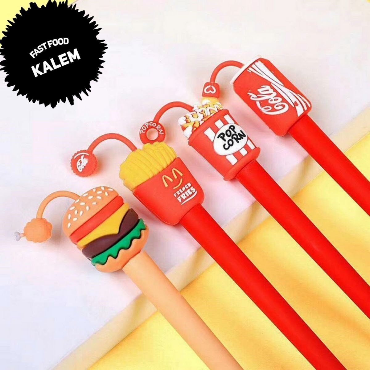 Fast Food Tükenmez Kalem Patates Mısır Kola Hamburger