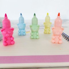 5li Sevimli Ayıcık Fosforlu Kalem Seti