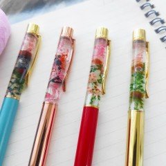 Çiçekli Sulu Metal Tükenmez Kalem