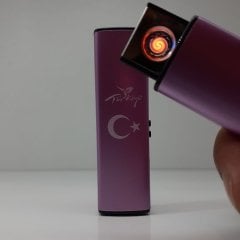 İnce Alevsiz Elektronik Türkiye Ay Yıldız Çakmak Şarjlı