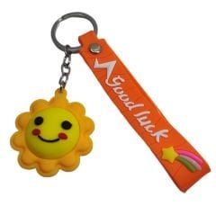 Sevimli Gülen Yüz Güneş Anahtarlık Çanta Aksesuarı Süsü