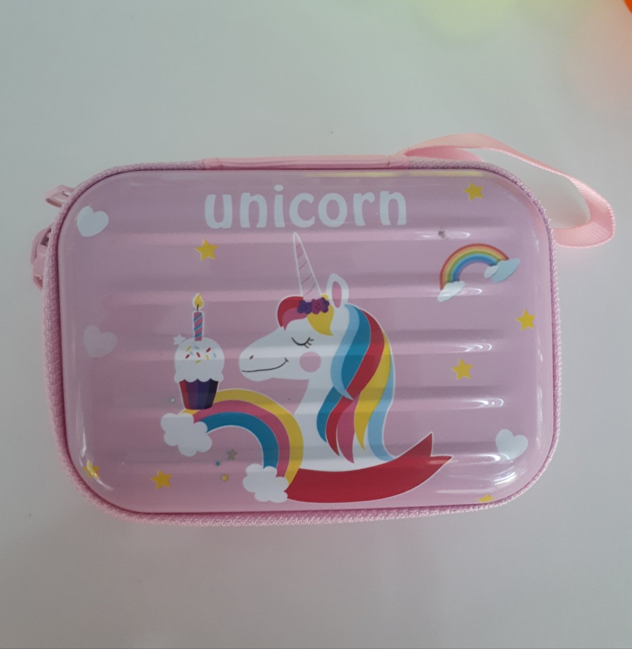 Unicorn Pembe Metal Cüzdan