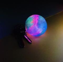 3D Galaksi Renk Değiştiren Işıklı Ay Anahtarlık