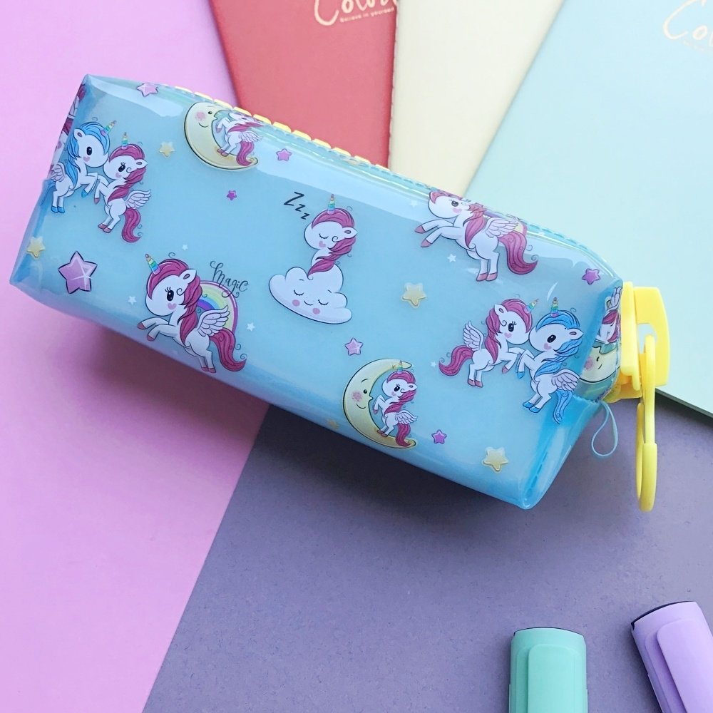 Zipper Unicorn Turkuaz - Sarı Büyük Kalemlik