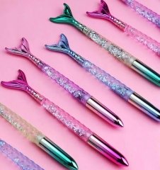 Balık Kuyruk Simli Sulu Jel Mürekkep Kalem Deniz Kızı