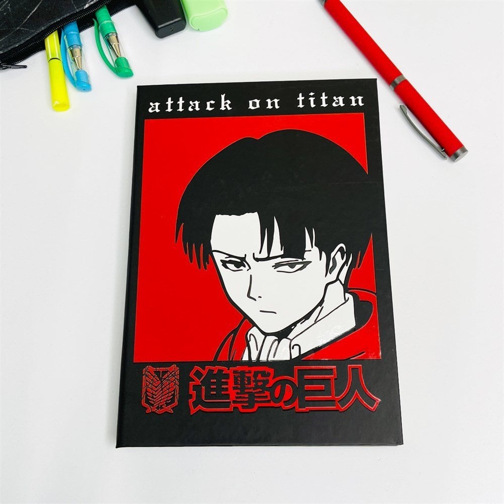 Levi Attack On Titan Tasarımlı Lastikli Defter