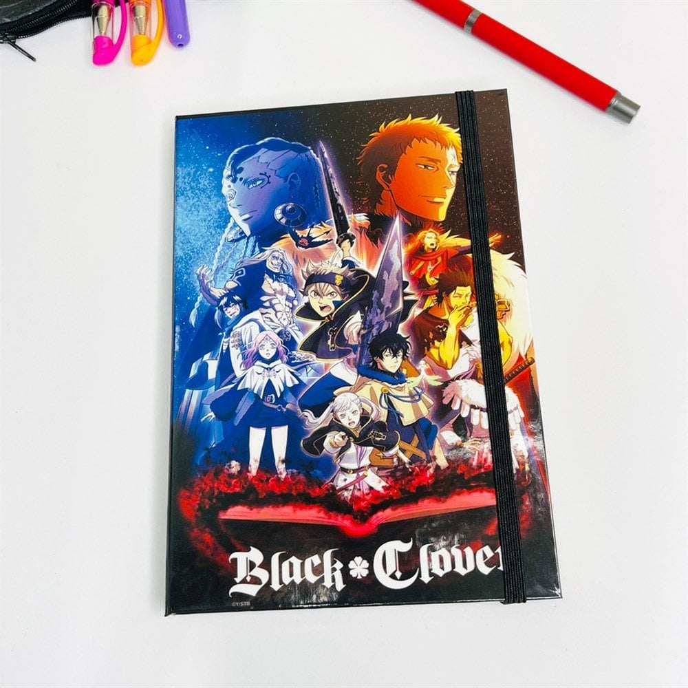 Black Clover Tasarımlı Lastikli Defter