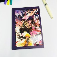 Demon Slayer Mor Tasarımlı Lastikli Defter
