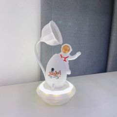 Roket Üstünde Astronot Masa Lamba Şarjlı Gece Lambası