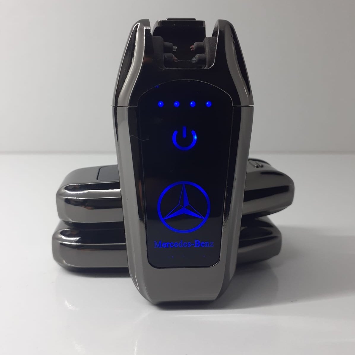 Mercedes Araba Anahtarlık Dokunmatik Çakmak Led Dijital Göstergeli Şarjlı