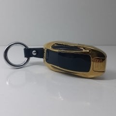 Gold Bmw Araba Anahtarlık Dokunmatik Çakmak Hareketli Led Dijital Göstergeli Şarjlı