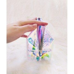 Renkli Şeffaf Hologram Kalemlik Makyaj Çantası