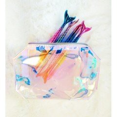 Renkli Şeffaf Hologram Kalemlik Makyaj Çantası