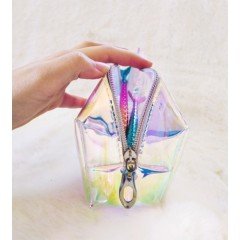 Renkli Şeffaf Hologram Kalemlik Makyaj Çantası