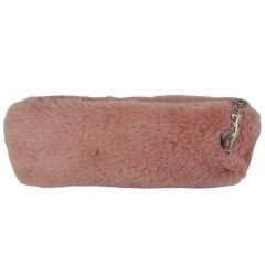 Gül Kurusu Pembe Peluş Kalemlik El Çantası Cüzdan Peluş Tüylü Kalem Kutusu