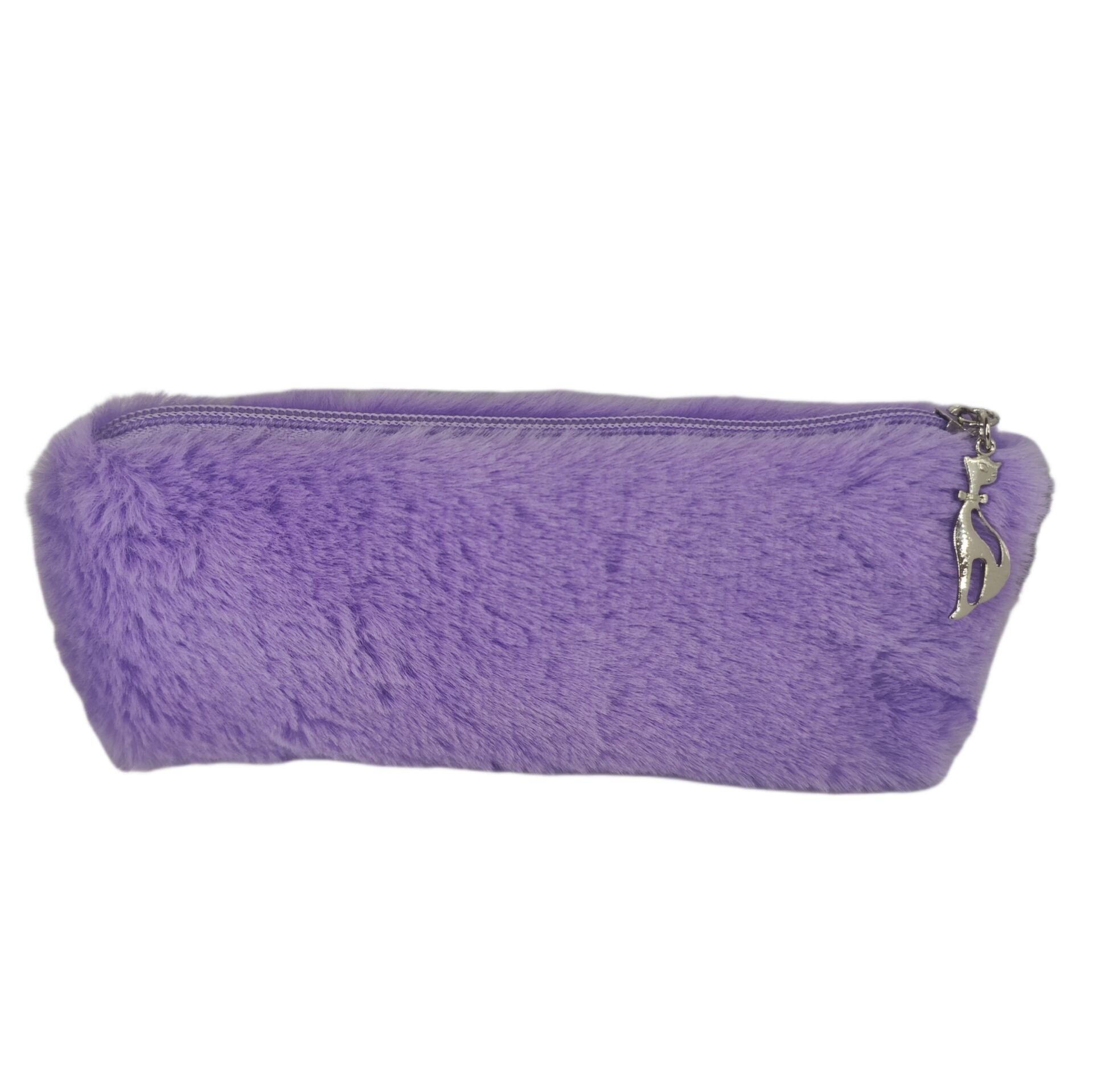 Mor Lila Peluş Kalemlik El Çantası Cüzdan Peluş Tüylü Kalem Kutusu