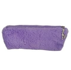 Mor Lila Peluş Kalemlik El Çantası Cüzdan Peluş Tüylü Kalem Kutusu