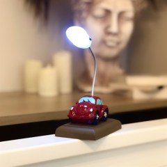 Mini Araba Işıklı Masa Lambası Kırmızı