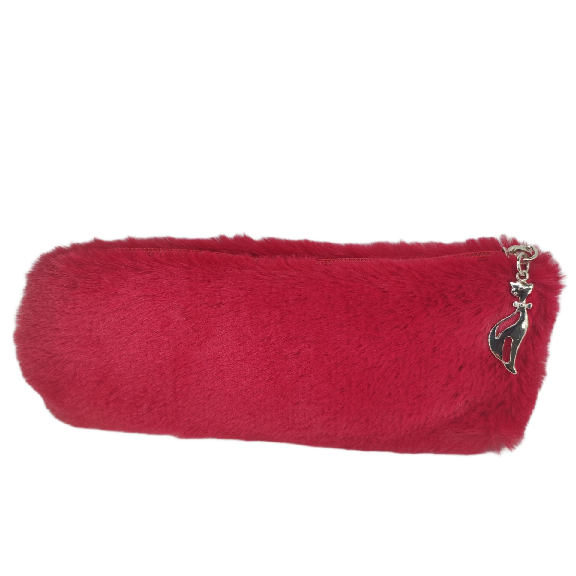 Kırmızı Peluş Kalemlik El Çantası Cüzdan Peluş Tüylü Kalem Kutusu