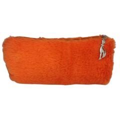 Turuncu Peluş Kalemlik El Çantası Cüzdan Peluş Tüylü Kalem Kutusu