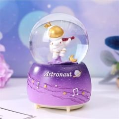 Müzisyen Astronot Temalı Orta Boy Işıklı Müzikli Kar Küresi Işıklı Müzik Kutusu