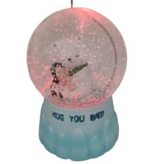 Sevimli Ayı ve Kız Orta Boy Işıklı Müzikli Kar Küresi Işıklı Müzik Kutusu