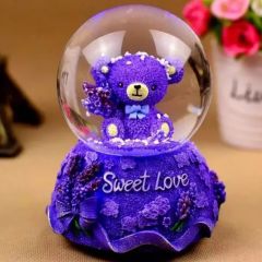 Sevimli Ayı Orta Boy Işıklı Müzikli Kar Küresi Işıklı Müzik Kutusu