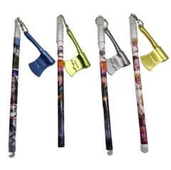 Anime Demon Slayer Kimetsu No Yaiba İblis Avcısı 4 Adet Balta Jel Tükenmez Kalem Seti