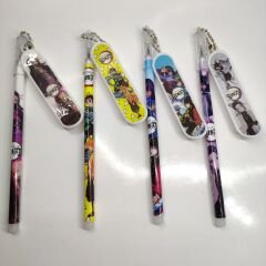 Anime Demon Slayer Kimetsu No Yaiba İblis Avcısı 4 Adet Kaykaylı Jel Tükenmez Kalem Seti