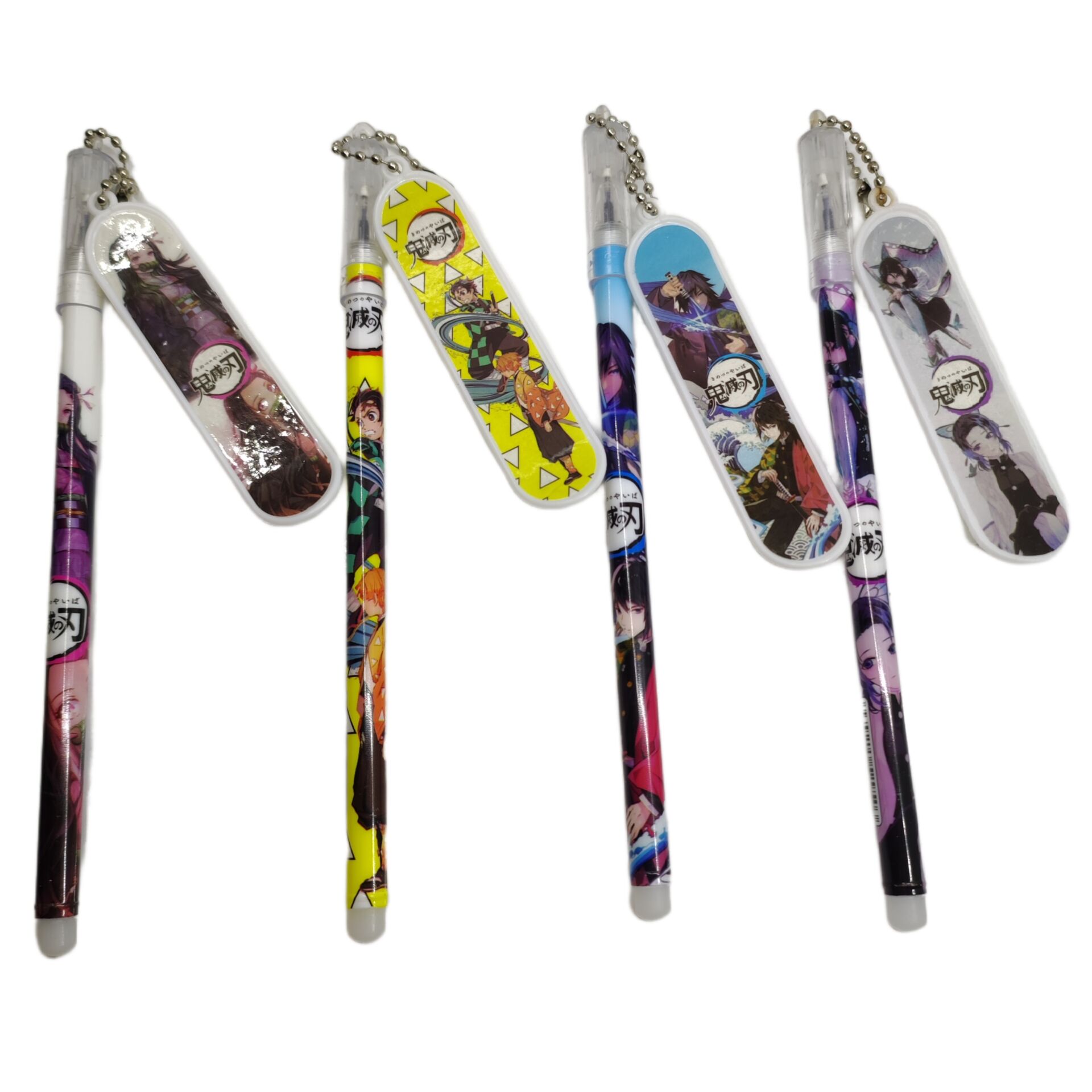Anime Demon Slayer Kimetsu No Yaiba İblis Avcısı 4 Adet Kaykaylı Jel Tükenmez Kalem Seti