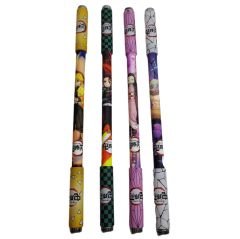 Anime Demon Slayer Kimetsu No Yaiba İblis Avcısı Renkli Işıklı Led 4 Adet Tükenmez Kalem Seti