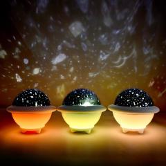 Ufo Gece Lambası Projeksiyonlu Çok Renkli 3 Farklı Model Beyaz Çocuk Odası Aydınlatma