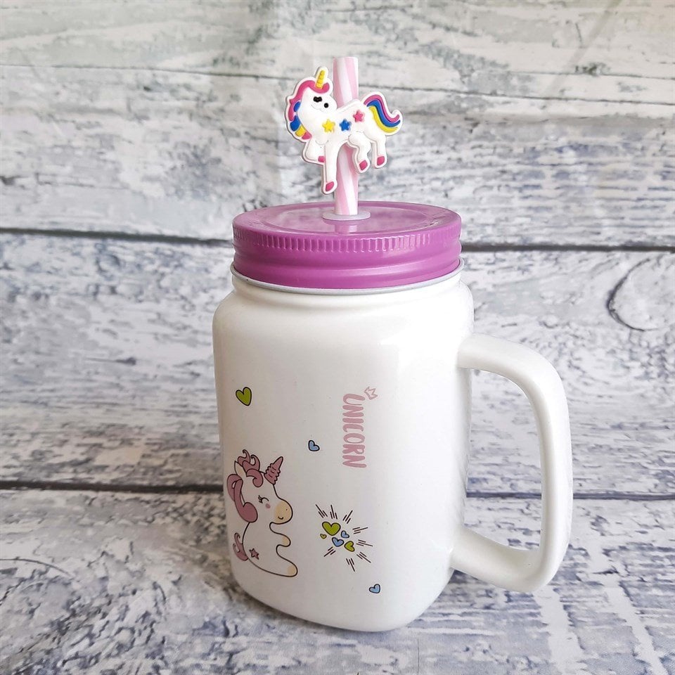 Pipetli Unicorn Seramik Kupa