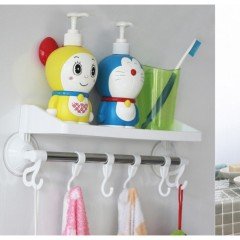 Raflı ve Kancalı Vantuzlu Banyo Askısı